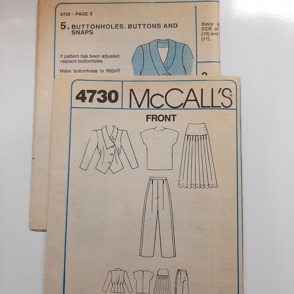 McCALL'S PATTERN 4730 - Picture 7 of 7